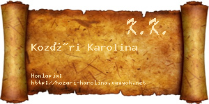 Kozári Karolina névjegykártya
